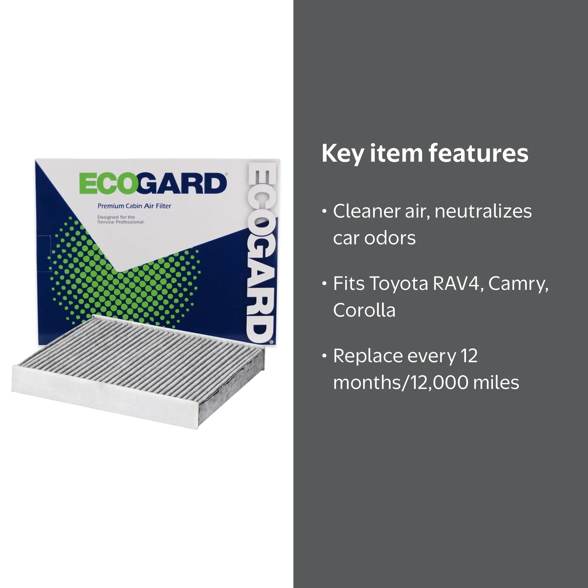 ECOGARD XC10621C Cabin Air Filter for Car Vehicle | Toyota & Lexus
