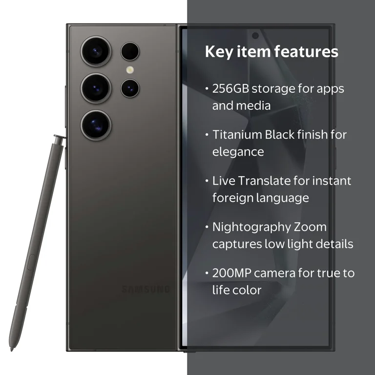 Galaxy S24 ultra チタニウムブラック 256GB AT&T Samsung Galaxy S24 Ultra Titanium Black 256GB - Walmart.com