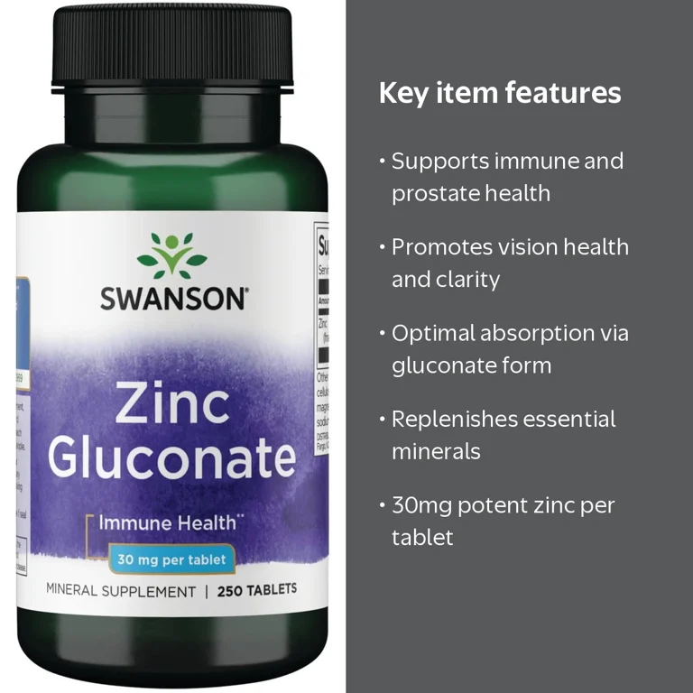 glutathione zinc gluconate Swanson - Mineral Supplement Promoting Prostate Health, Vision Health, & Immune Support -Gluconate Form for Optimal Absorption IV and Nebulized Glutathione: