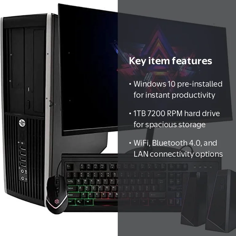 HP, Restored Desktop Computer, Intel Quad-Core i5, 8GB RAM 1TB HDD