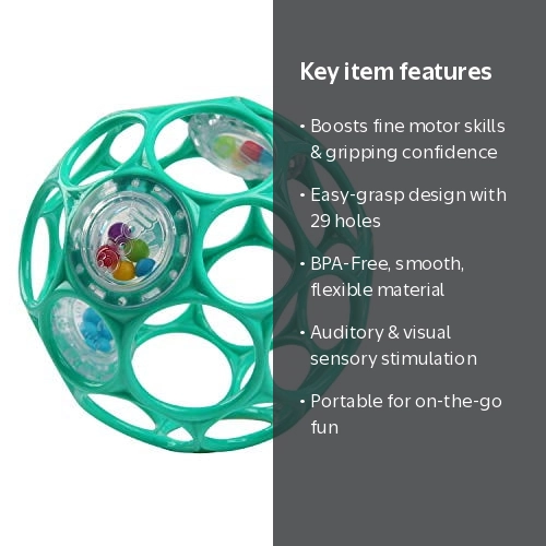 BABYL 15th Night ver. ➕たまアリグッズ＋オマケ Bright Starts Oball Rattle Easy-Grasp Toy for Babies, Teal, Fine