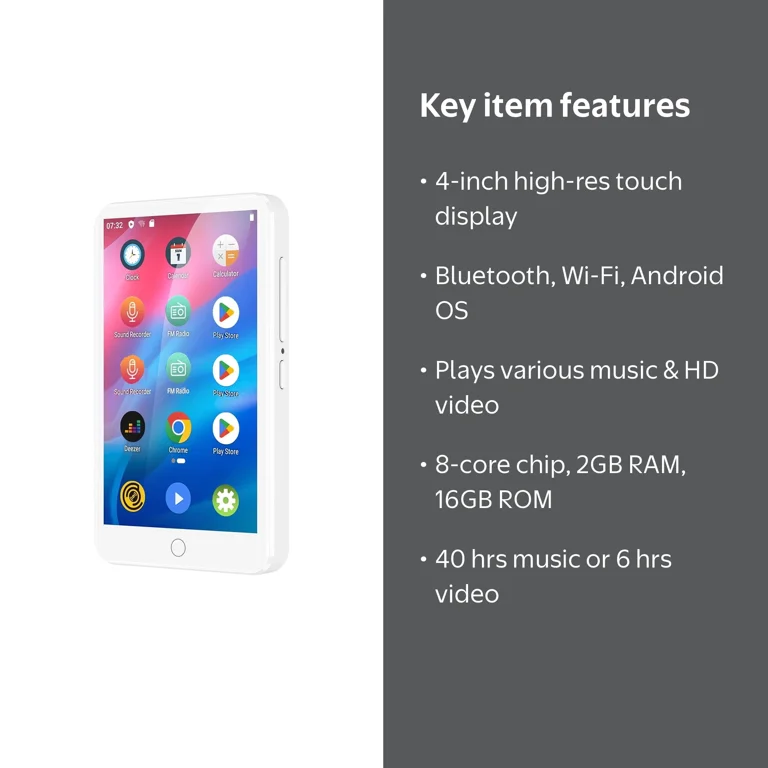 MECHEN, MP3 Player, 4 inch full touch screen, Bluetooth, Wifi