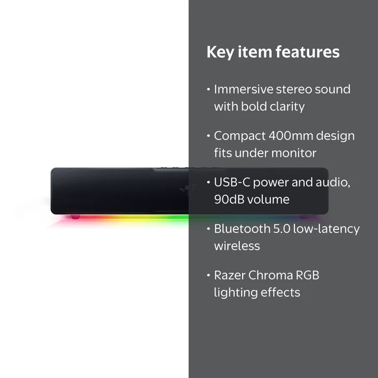 Razer Leviathan V2 X PC Gaming Soundbar: USB-C, BT, RGB - Walmart.com