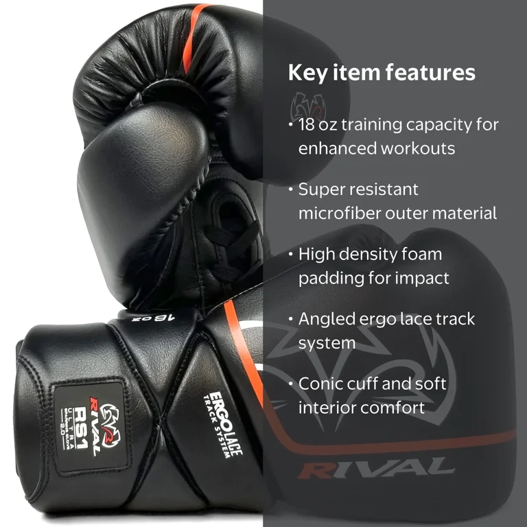 RIVAL Boxing RS1 2.0 Ultra Pro Lace-Up Sparring Gloves - 18 oz