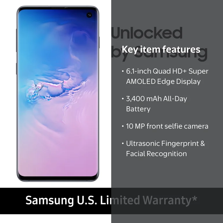 Samsung, Unlocked Galaxy S10 Smartphone, 128GB, Blue - Walmart.com