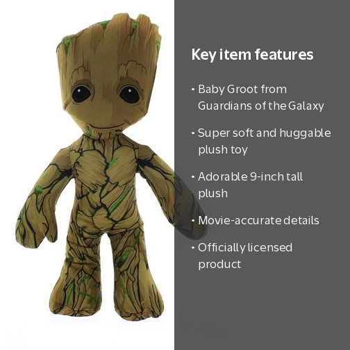 Marvel, Guardians Of The Galaxy Baby Groot Plush, 9 inches