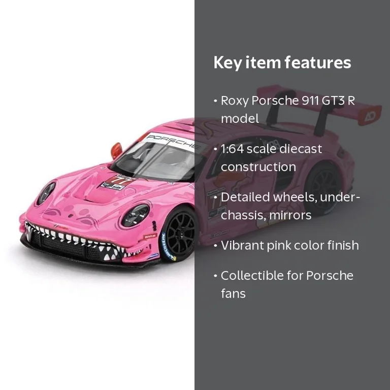 Mini GT Roxy Porsche 911 GT3 R #77 AO Racing 2024 IMSA ROAD
