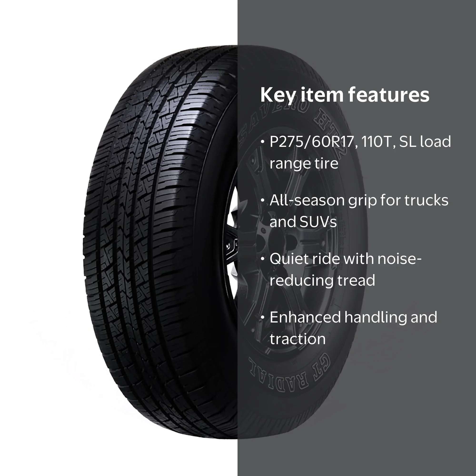 GT Radial, Savero HT2, 275/60R17, All-Season, Quiet, Durable
