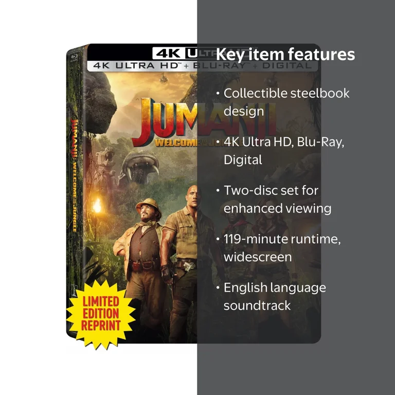 Sony Pictures Jumanji: Welcome To The Jungle 4K Ultra HD Steelbook