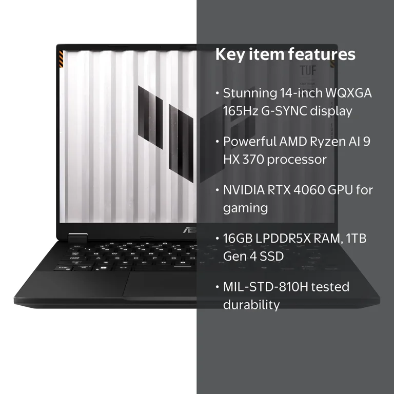 ASUS TUF Gaming A14 Copilot+ PC 14” Gaming Laptop, AMD Ryzen AI 9