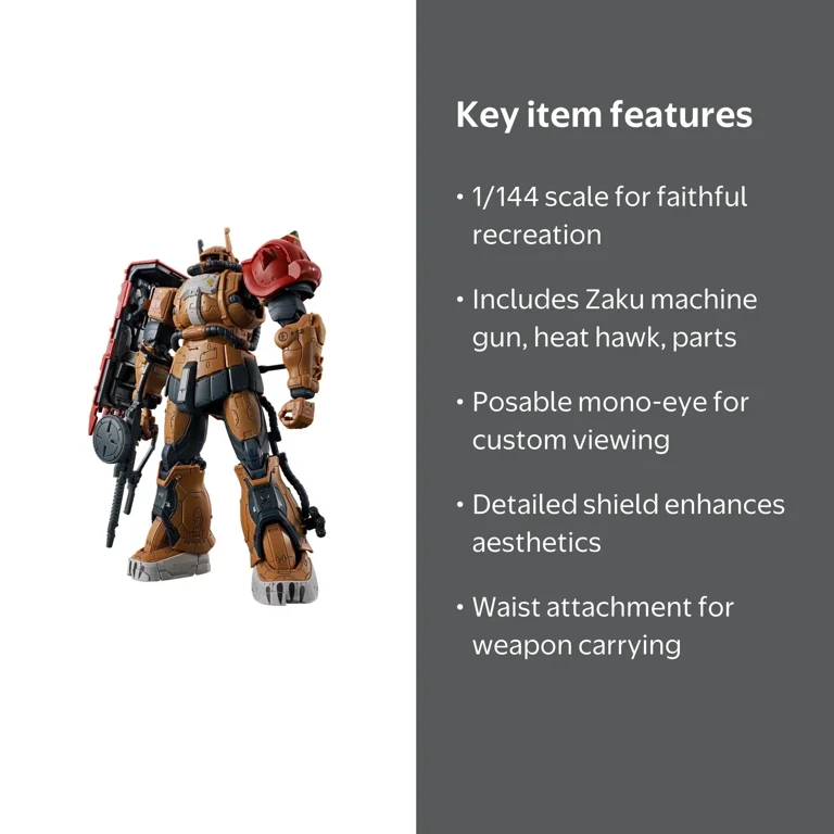 BANDAI HOBBY, HG Model Kit, 1/144 Zaku II F Type Solari RFV