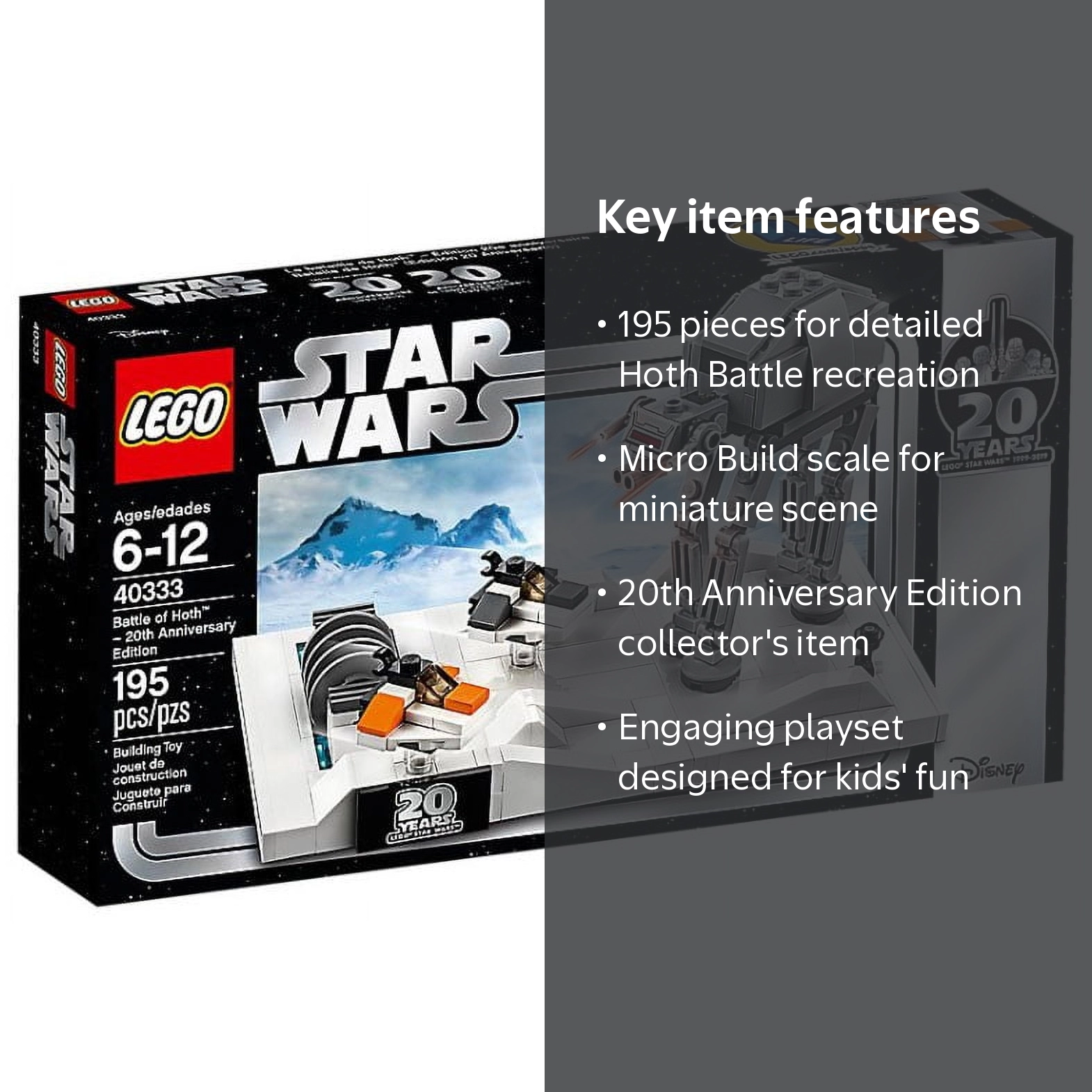 LEGO Star Wars Battle of Hoth 20th Anniversary Edition 195 Piece LEGO Star Wars Battle of Hoth 20th Anniversary Edition 195 Piece
