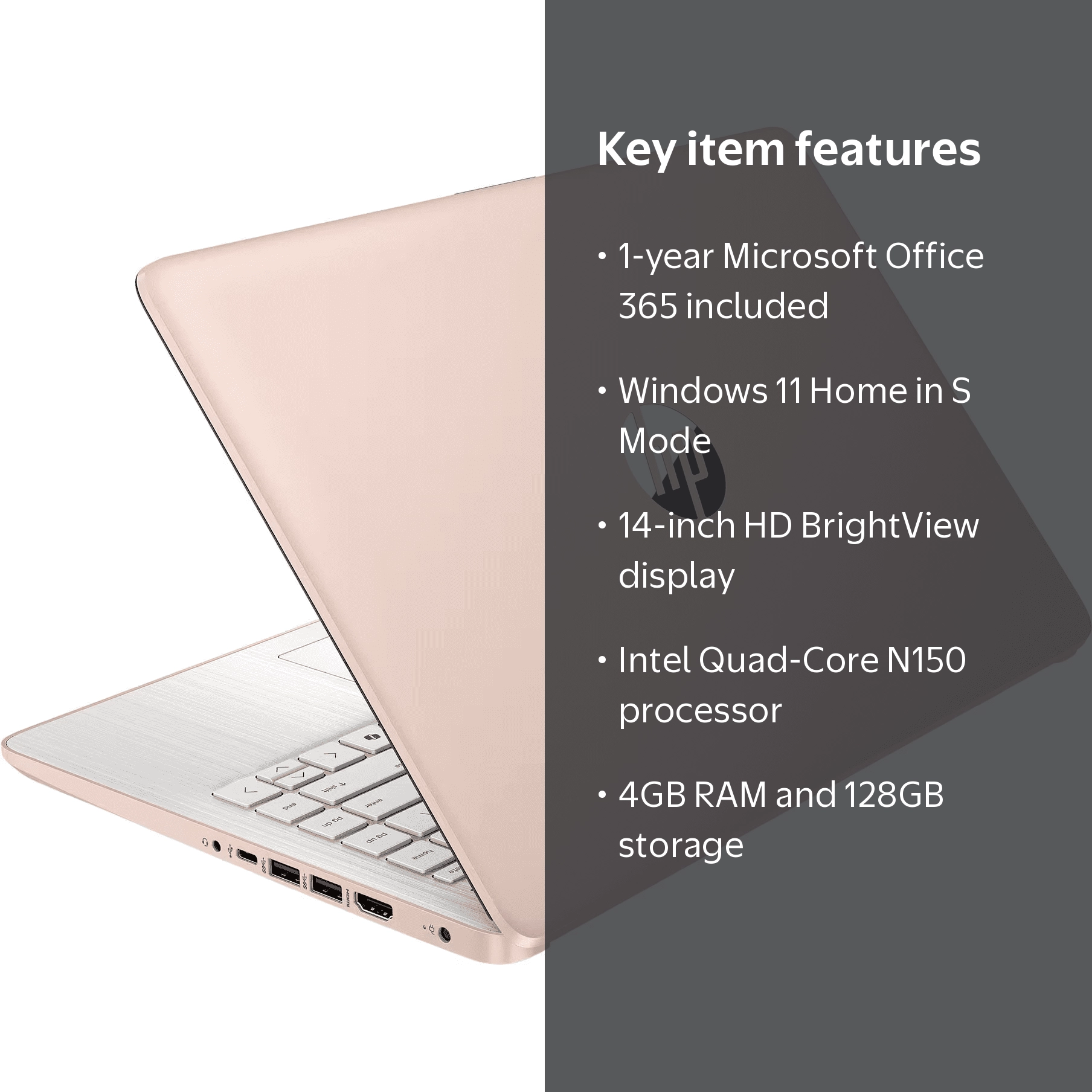 HP 14 Laptop Thin & Light, Microsoft Office 365(one year), Intel