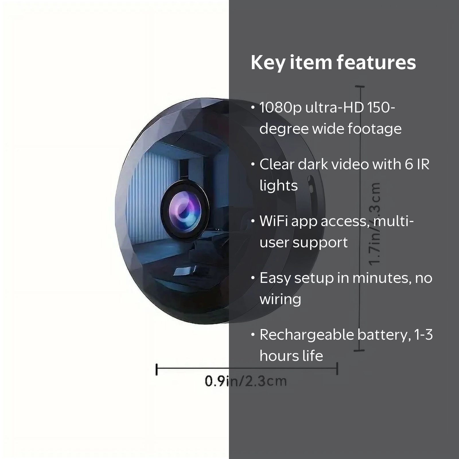 Futhstar Mini Surveillance Camera, 1080P Wireless Nanny Cam, Night