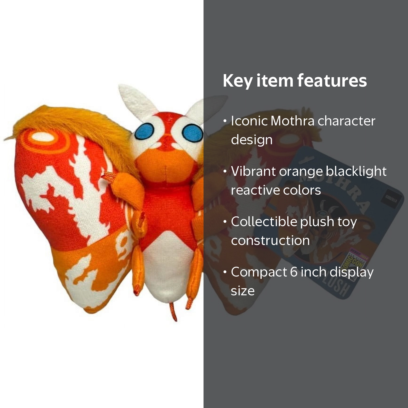 Godzilla Blacklight Mothra Plush (Orange) - Walmart.com