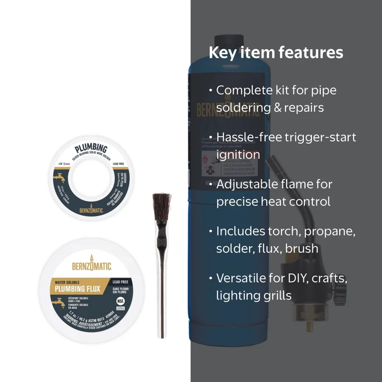 Bernzomatic Utility Torch Plumbing Kit, Propane, WT2301C - Walmart.com