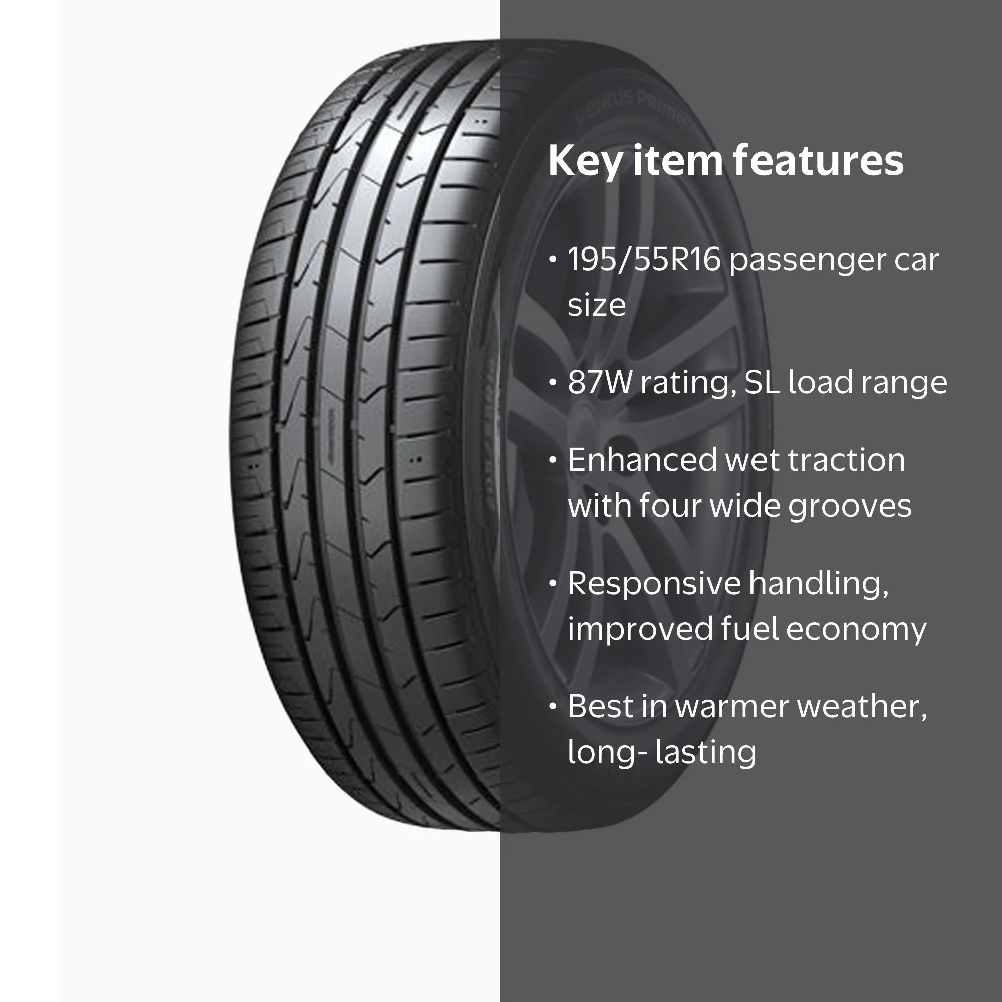 Hankook Ventus Prime3 (K125) 195/55R16 87W Performance summer tire
