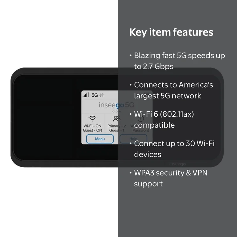 Inseego 5G MiFi M2000 - Portable Wireless Internet Hotspot - 2.7