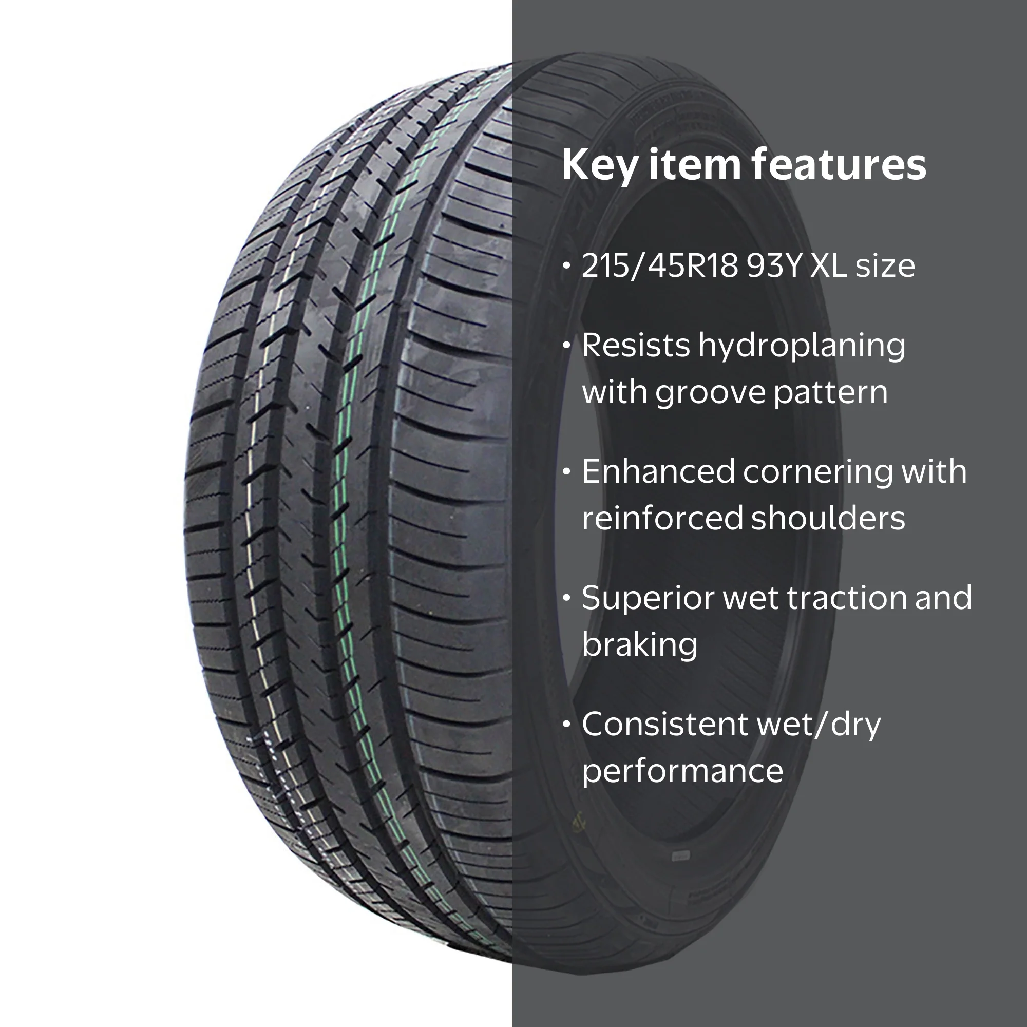 タイヤ・ホイール (090)145/80R13 DURAN MU:TEACH ECO Atlas, Passenger Tire, 215/45R18 93Y XL, Black Sidewall - Walmart.com