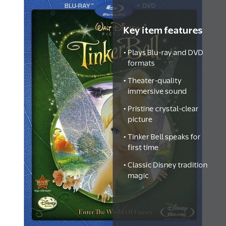 Disney, Tinker Bell Blu-ray + DVD Movie, Theater-Quality Sound