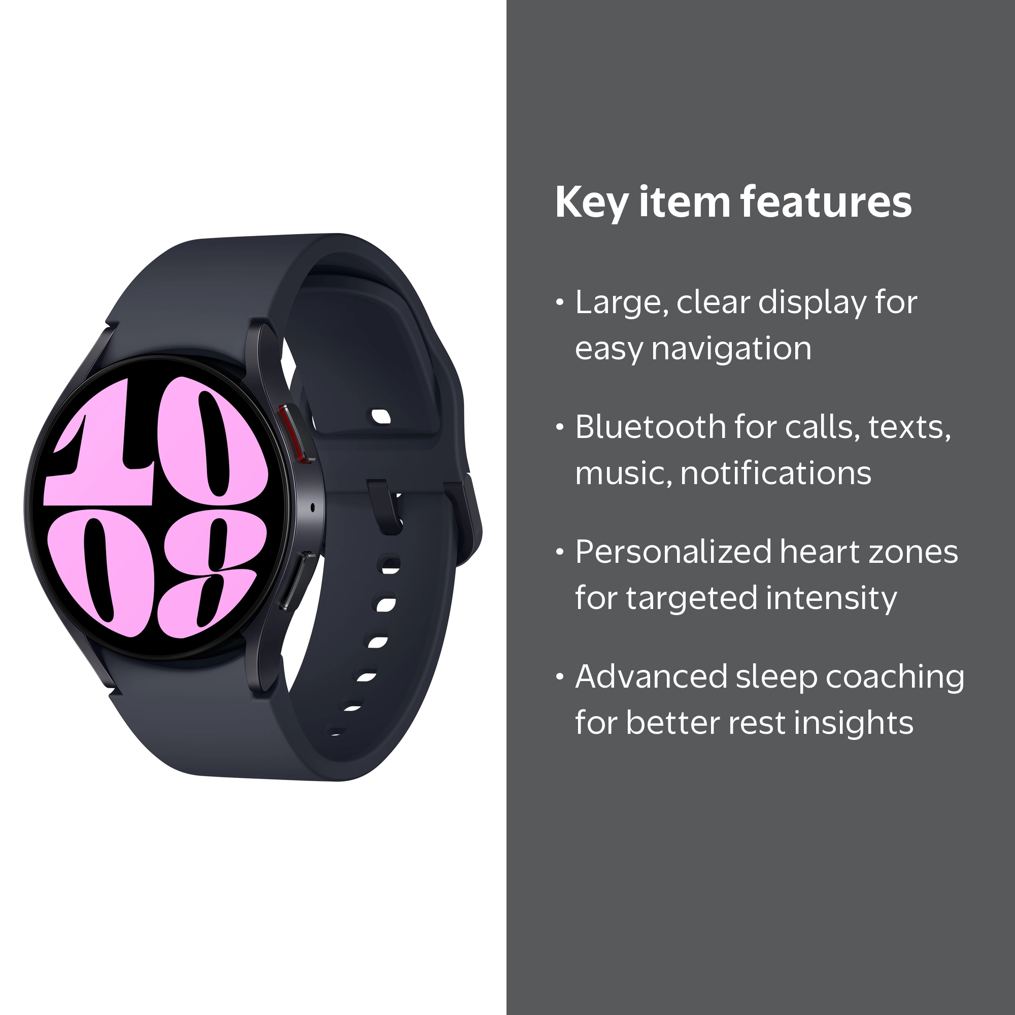 Samsung Galaxy Watch6 40mm Smart Watch, Armor Aluminum, Graphite