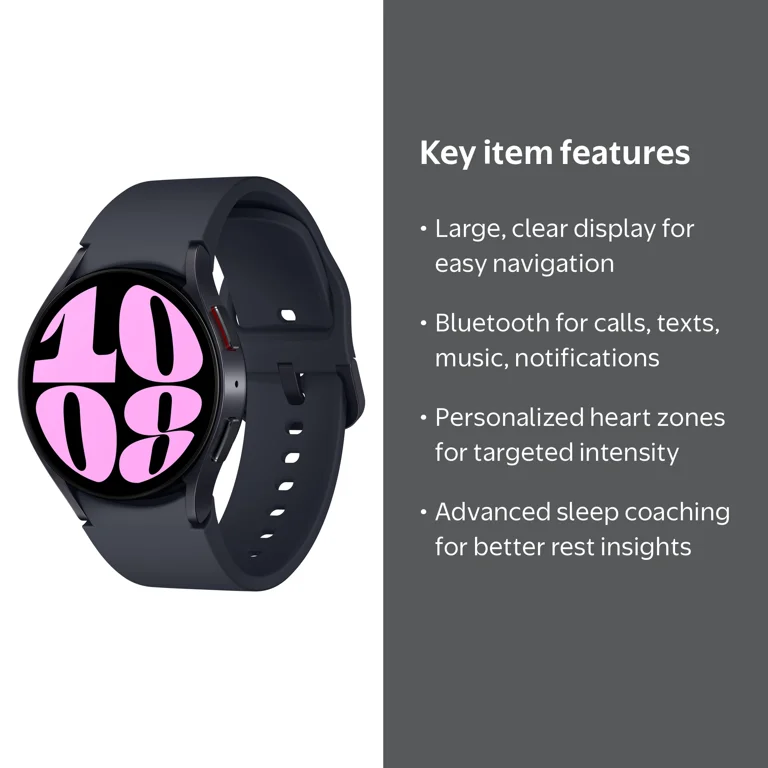Samsung Galaxy Watch6 40mm Smart Watch, Armor Aluminum, Graphite