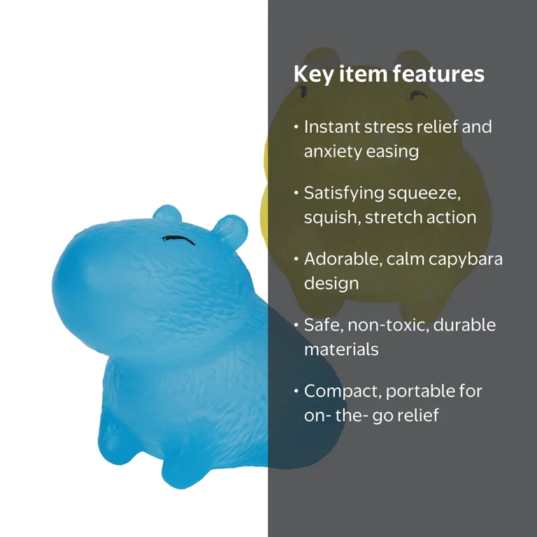 Lot De 2 Jouets Anti-stress En Forme De Capybara - Silicone Souple, à Presser, Pour Enfants Et Adultes Anti Stress