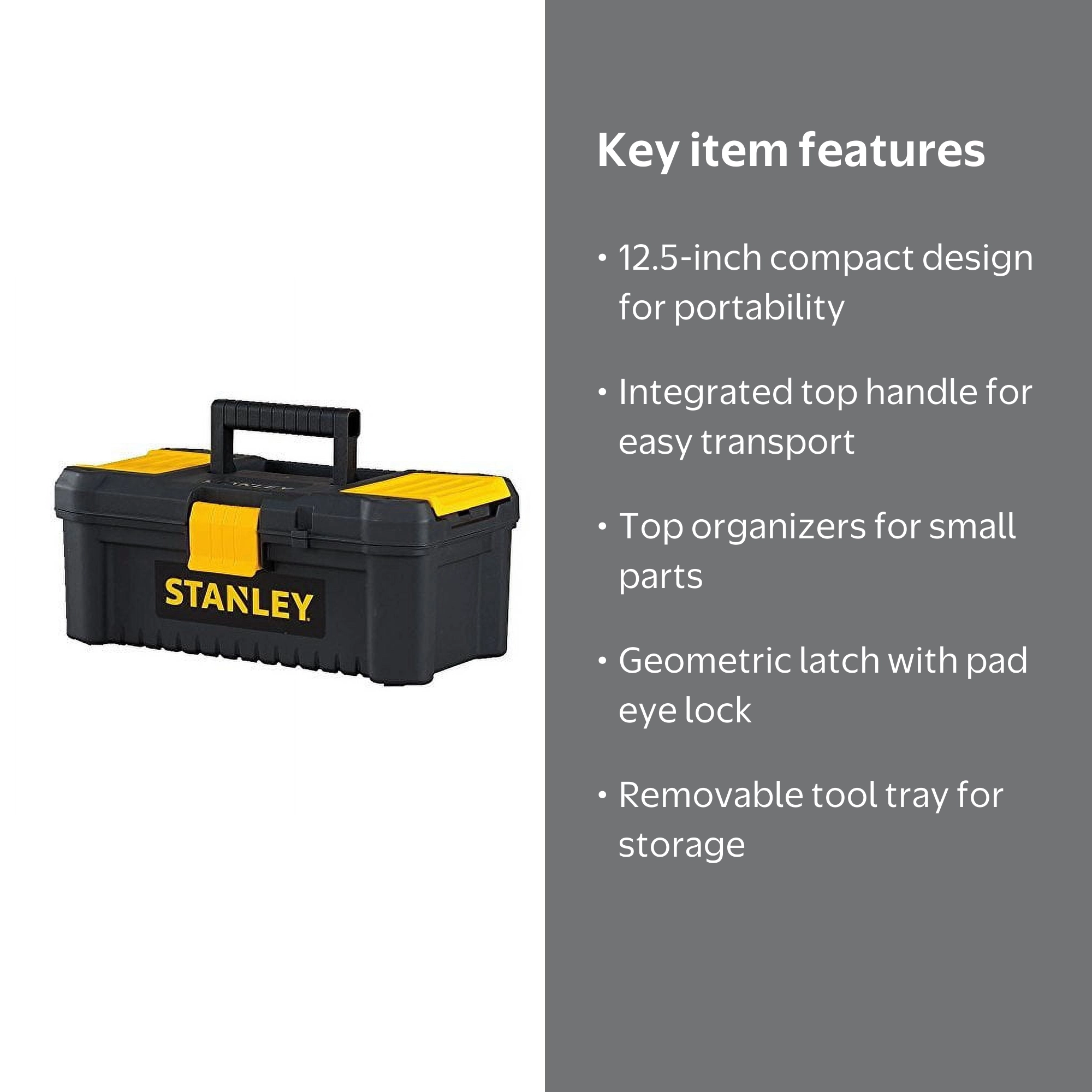 STANLEY, Essential Toolbox, STST13331, 12.5-inch portable storage