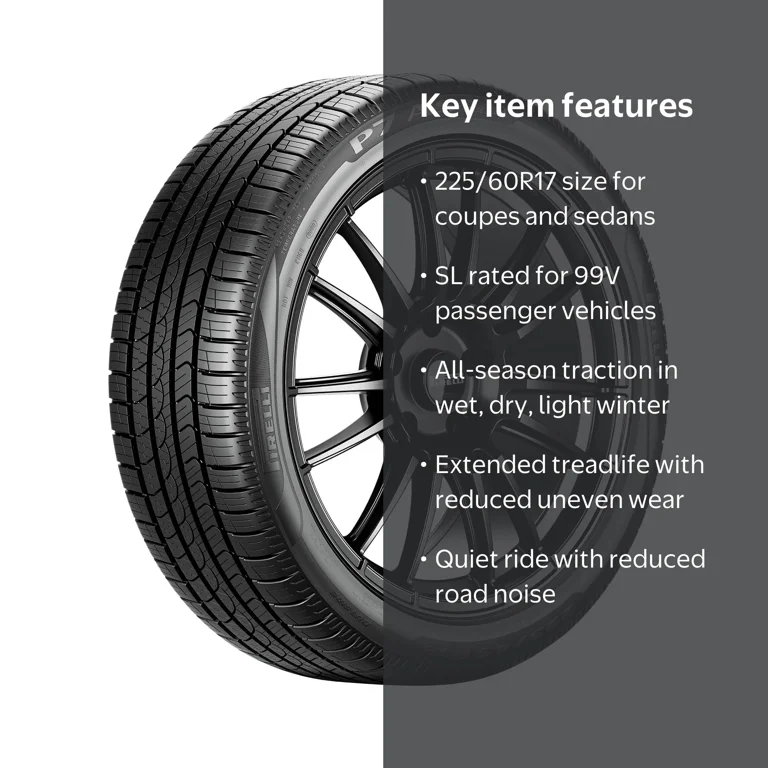 Pirelli P7 All Season Plus 3 Tire - 225/60R17 99V, Sporty Tread