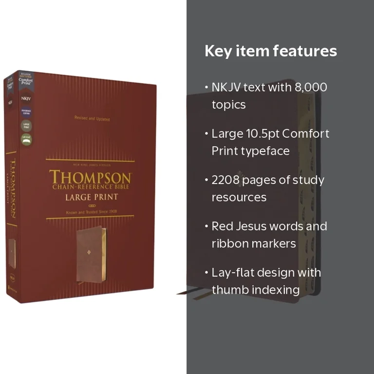 Dr Frank Charles Thompson, Bible, NKJV Large Print, Brown