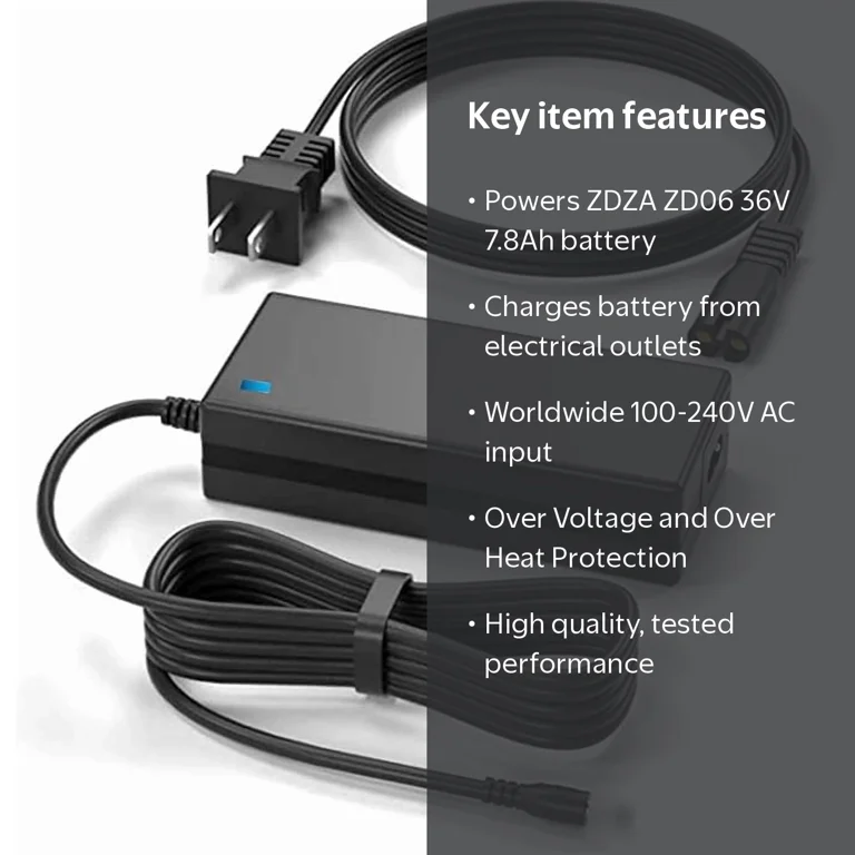 Onerbl 42V Power Adapter Replacement for ZDZA ZD06 36V 7.8Ah