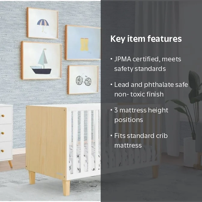 Delta Children Sonny 4-in-1 Convertible Baby Crib, Natural/Bianca