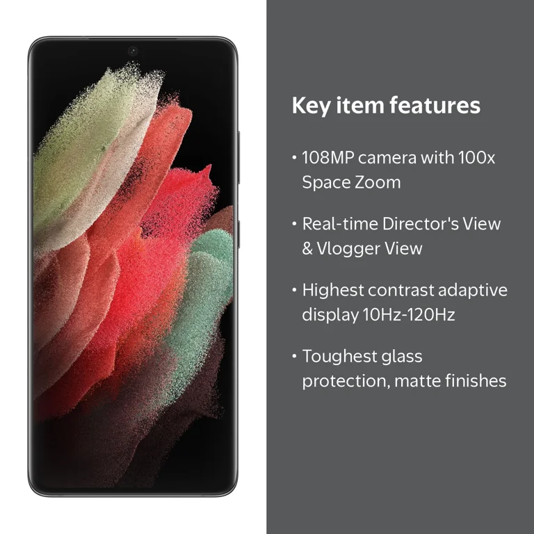 Samsung Galaxy S21 Ultra 5G, 512GB Black - Unlocked - Walmart.com