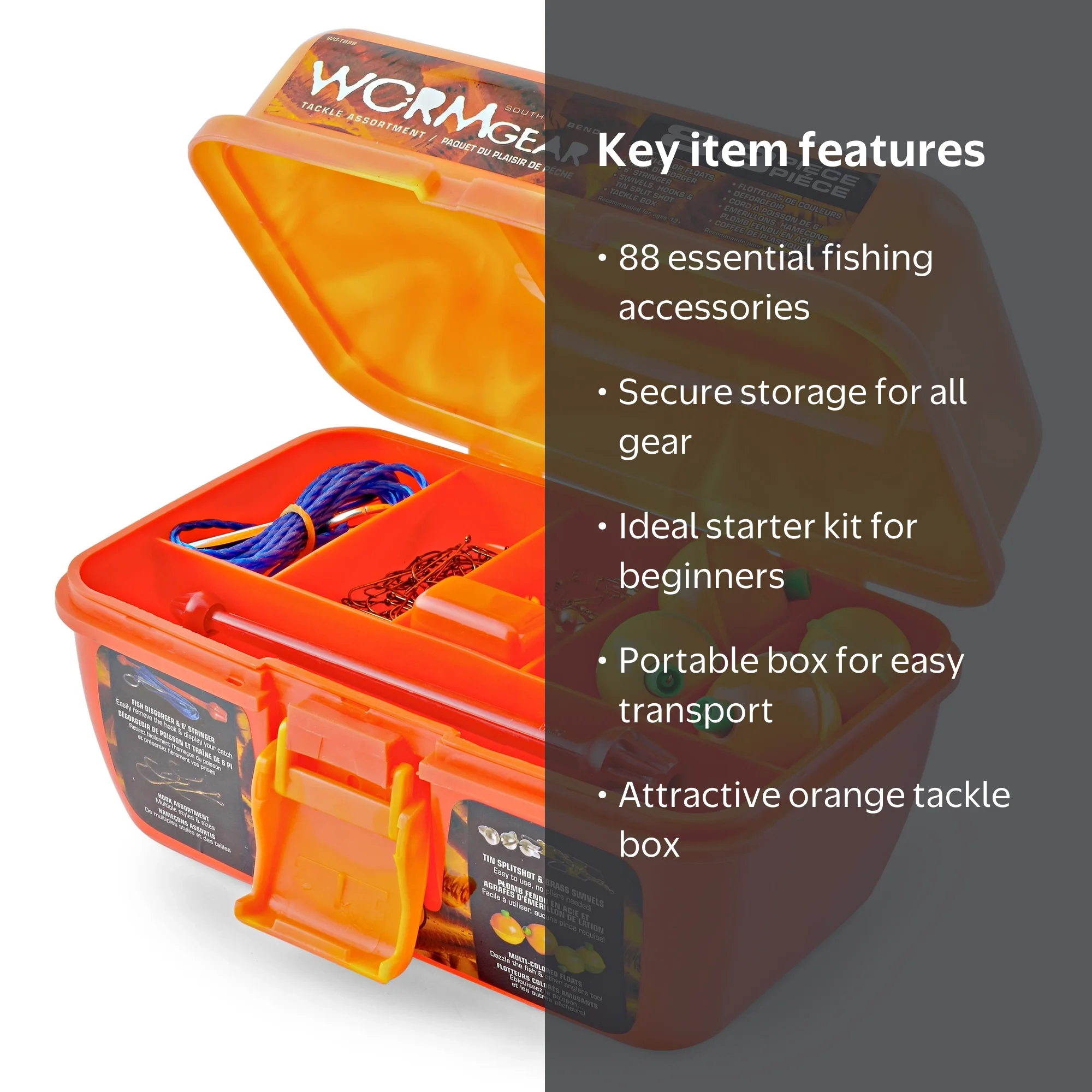 South Bend, WormGear Tackle Box, 88 Pieces, Orange - Walmart.com