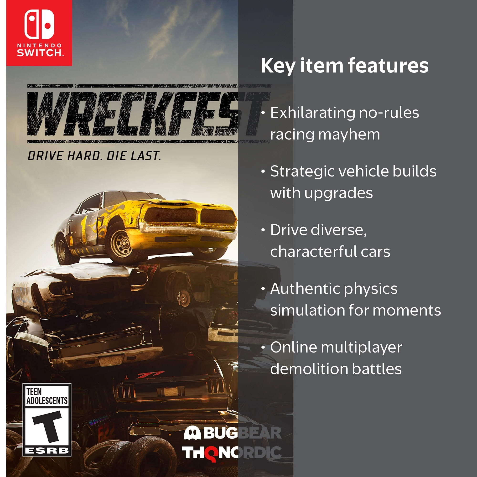 THQ Nordic, Wreckfest, Nintendo Switch, Demolition Racing
