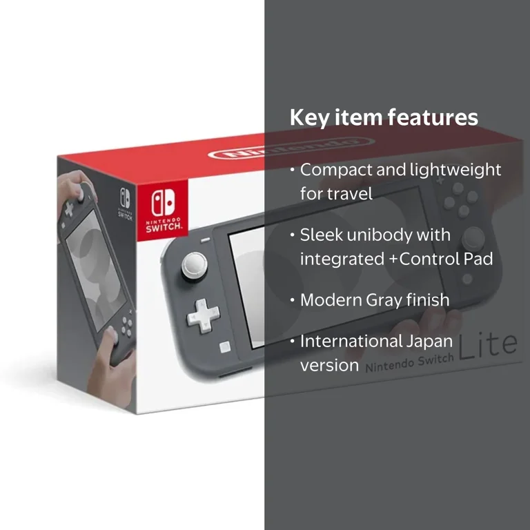 Nintendo Switch Lite Gray, Handheld Portable Light Console with