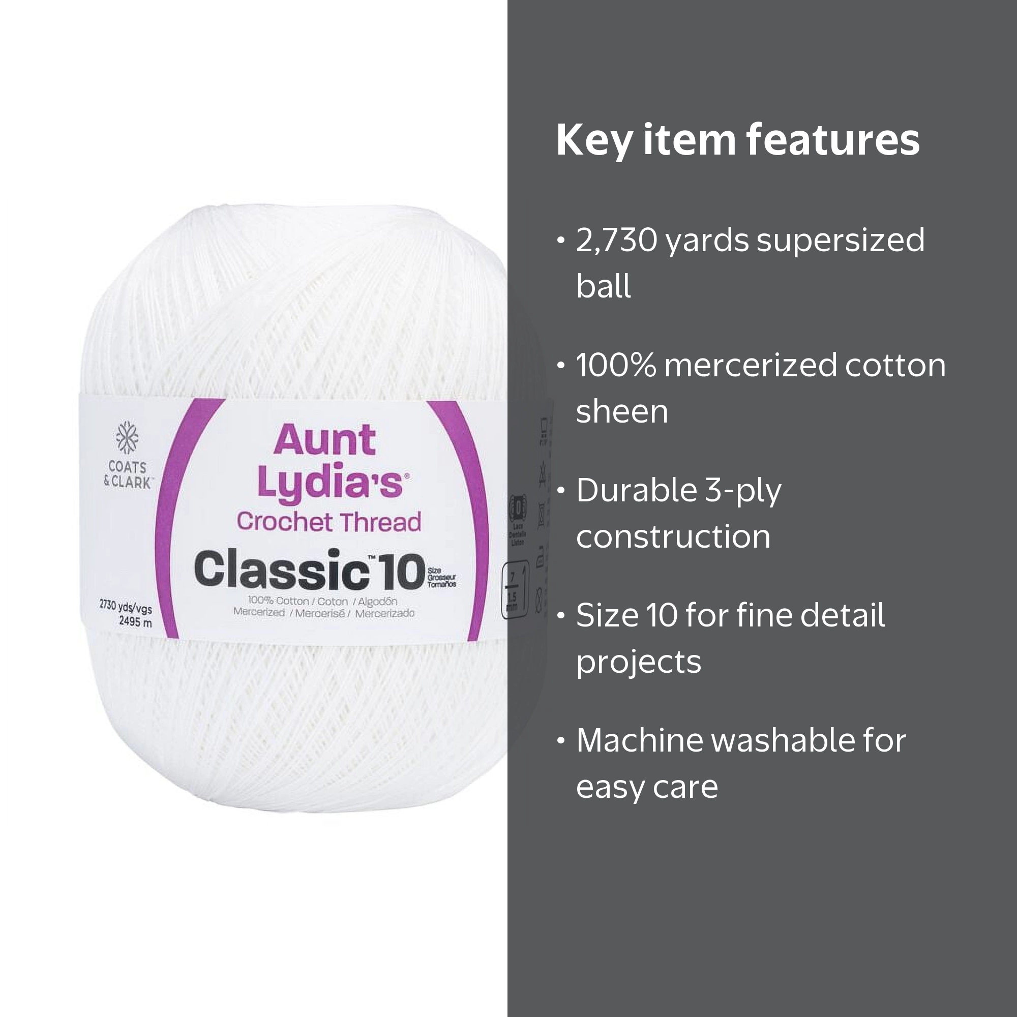 グアナラ8kg Free Shipping! Notions Marketing Aunt Lydia's Jumbo Crochet Cotton