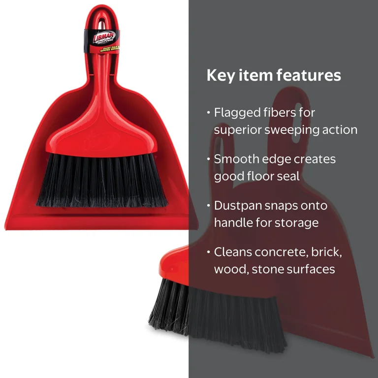 ラビコ♡ウムリンセット Libman Heavy Duty Whisk Broom Dustpan Combo with Red Handle and