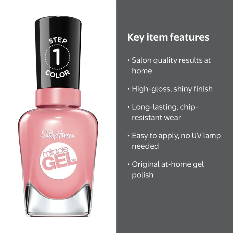 Sally Hansen Miracle Gel Nail Polish, Salon Quality, 245 Satel