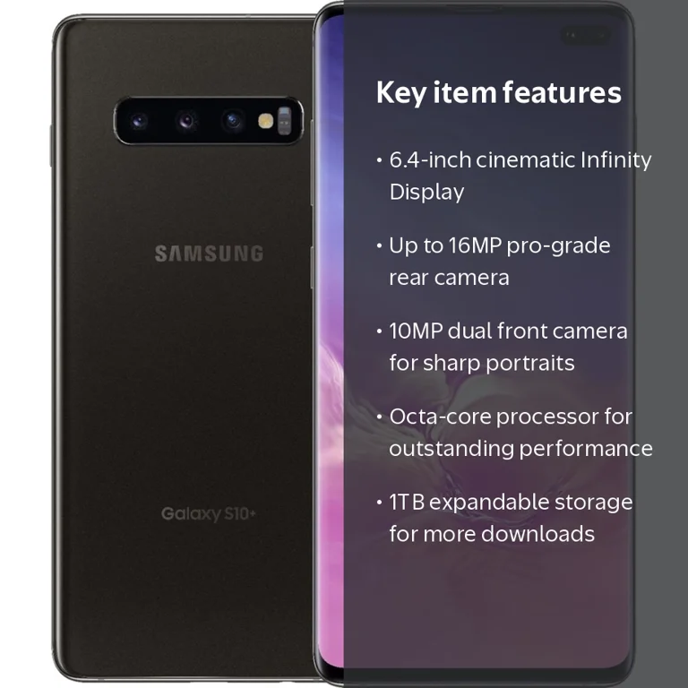 Straight Talk Verizon Samsung - Galaxy S10+ with 1TB Memory Black