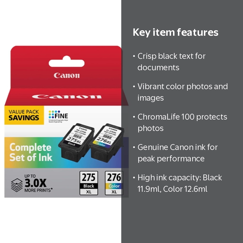 Canon, PG-275 XL Black Ink Cartridge, 0.402 Ounce, for PIXMA