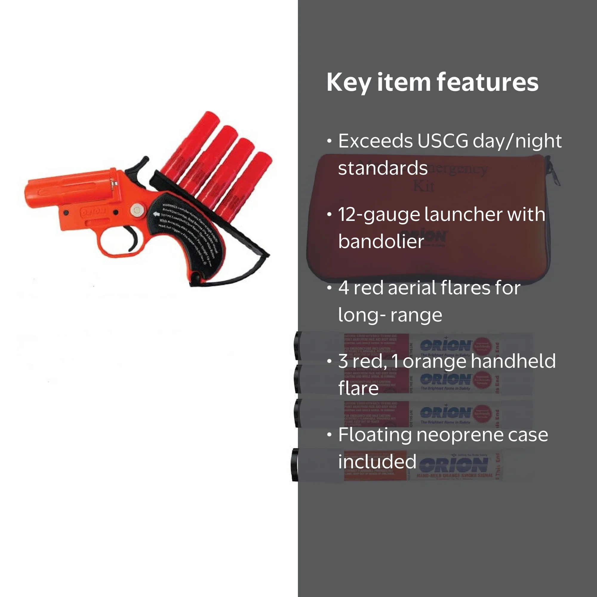 Coast Guard Approved Marine Boating Flare Safety Kit - Coastal