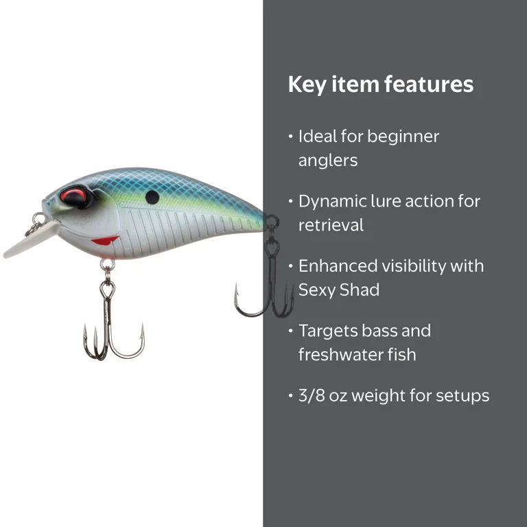 2 pack) Ozark Trail Freshwater Squarebill Fishing Lure, Sexy Shad