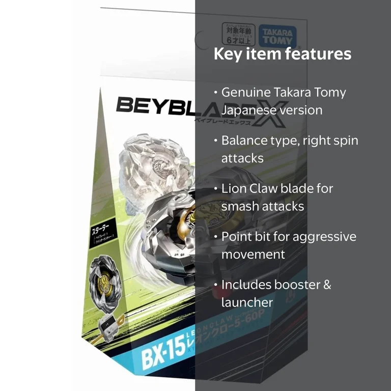 Takara Tomy Beyblade X BX-15 Booster and Launcher Leon Claw 5-60P