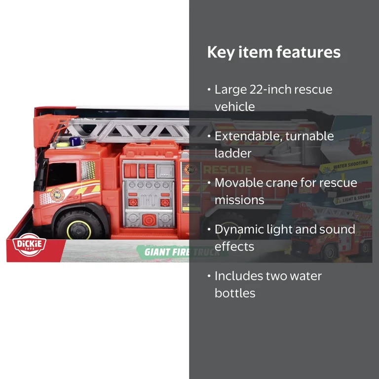 Dickie Toys: Giant Fire Truck - Red - 22