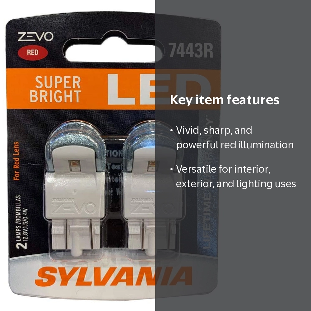 Sylvania Zevo 7443 Red LED Auto Light Bulb, 2 Pack - Walmart.com