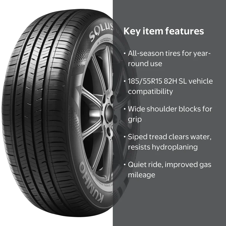 Kumho Tire, Passenger Tire, 185/55R15 82H, All Season - Walmart.com
