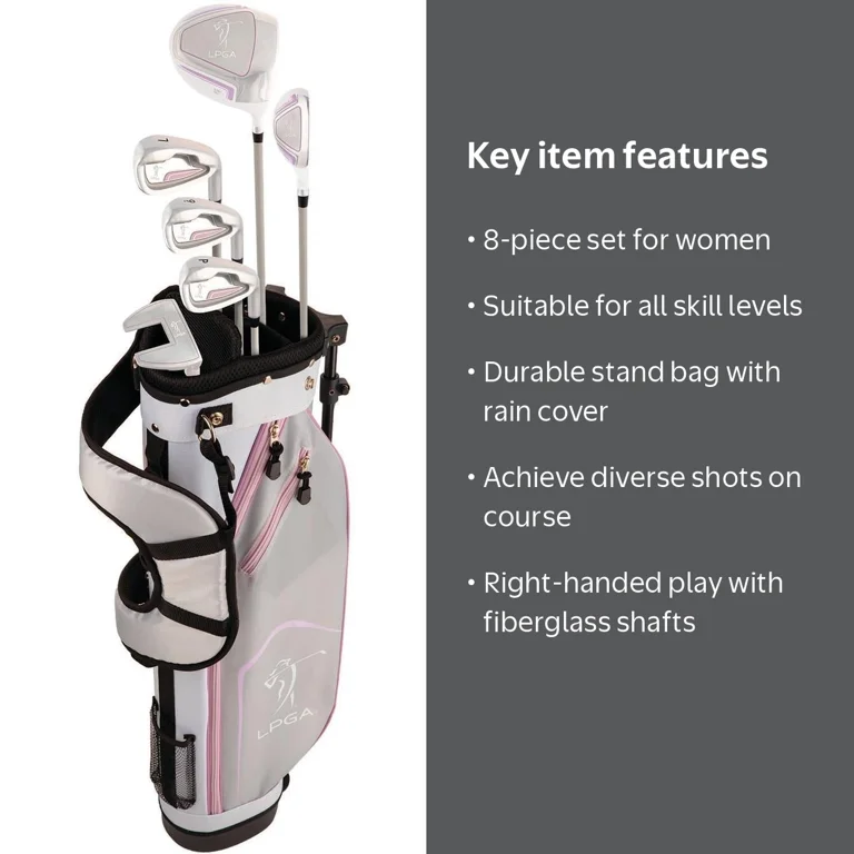 ランバンゴルフレディースセット38 LPGA, 8 Piece Woman's Golf Club Set, Right Hand Dexterity
