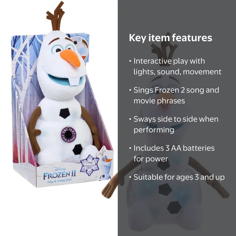 Disney Frozen 2 Sing & Swing Talking Olaf, Interactive Movie Toy