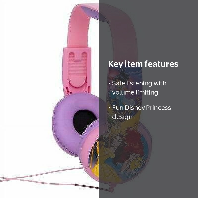 Disney Princess Kids Safe Headphones with Built in Volume Limiting